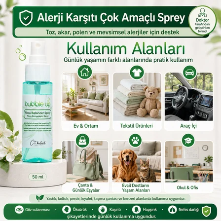 Bubble Up Probiyotik Destekli Alerji Karşıtı Tekstil Spreyi 50 ml