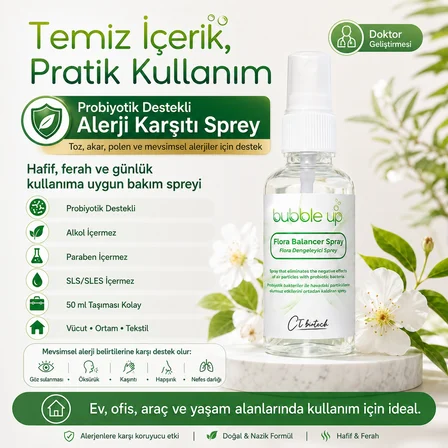 Bubble Up Probiyotik Destekli Kedi Köpek Yatak Minder ve Kafes Spreyi 50 ml