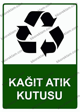 Kağıt Atık Kutusu Uyarı Levhası