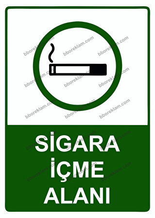 Sigara İçme Alanı Uyarı Levhası