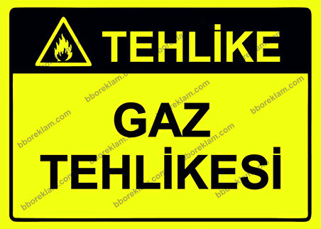 Tehlike Gaz Tehlikesi Uyarı Levhası