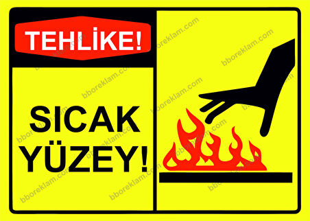 Tehlike! Sıcak Yüzey! Uyarı Levhası