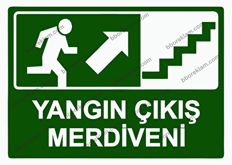 Yangın Çıkış Merdiveni Uyarı Levhası