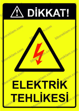 Dikkat! Elektrik Tehlikesi Uyarı Levhası