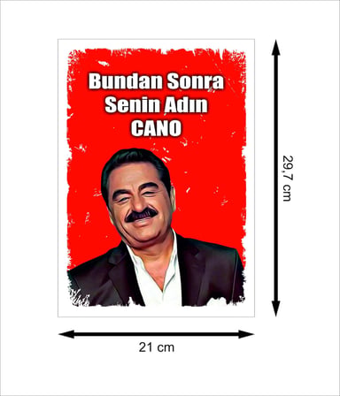 İbrahim Tatlıses Bundan Sonra Senin Adın Cano Retro Ahşap Poster