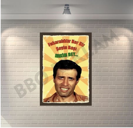 Kibar Feyzo Fukaralıktır Her Bir Şeyin Başı Retro Ahşap Poster