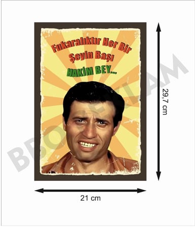 Kibar Feyzo Fukaralıktır Her Bir Şeyin Başı Retro Ahşap Poster