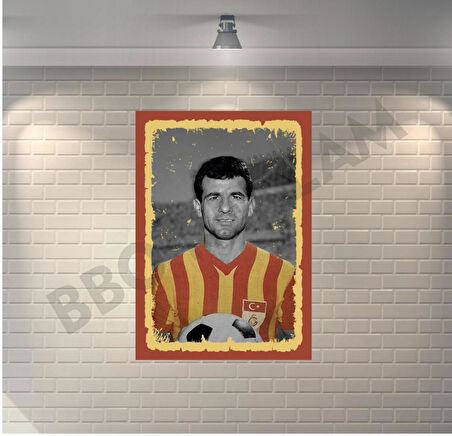 Metin Oktay Galatasaray Retro Ahşap Poster