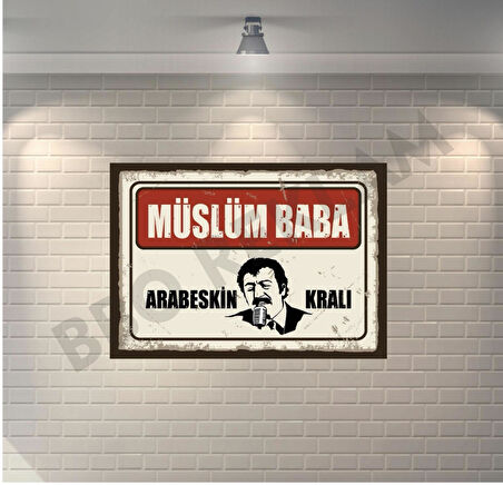 Müslüm Baba Arabeskin Kralı Retro Ahşap Poster