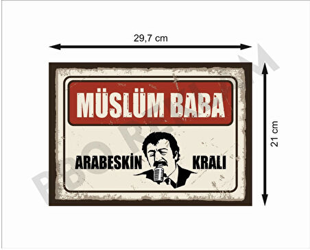 Müslüm Baba Arabeskin Kralı Retro Ahşap Poster