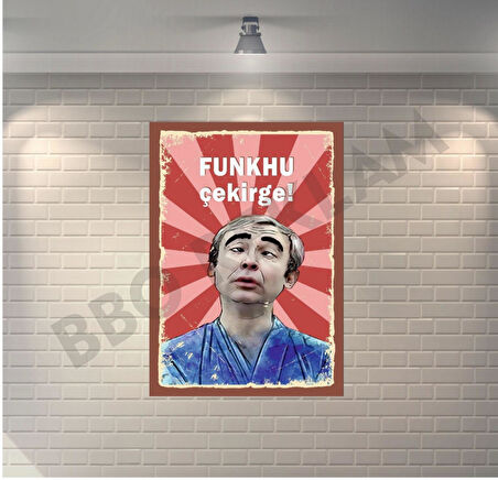 Şener Şen Funkhu Çekirge Hababam Sınıfı Retro Ahşap Poster