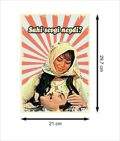 Türkan Şoray Al Yazmalım Retro Ahşap Poster