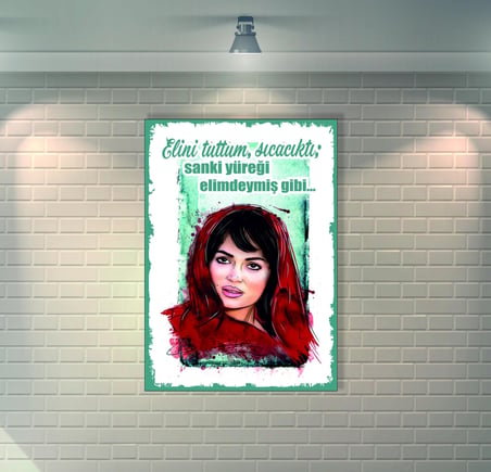 Türkan Şoray Al Yazmalım Retro Ahşap Poster