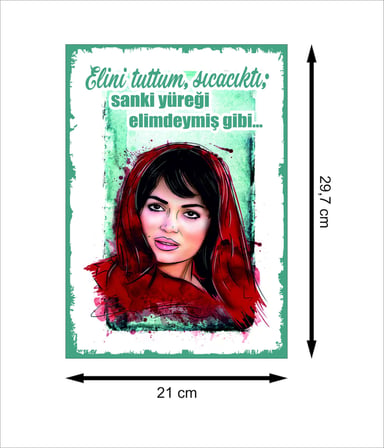 Türkan Şoray Al Yazmalım Retro Ahşap Poster