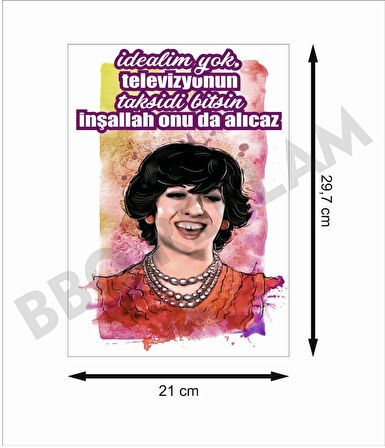 Ayşen Gruda Yeşilçam Retro Ahşap Poster