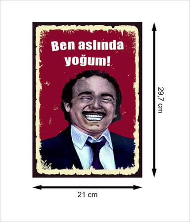 Burhan Altıntop Ben Aslında Yoğum Retro Ahşap Poster