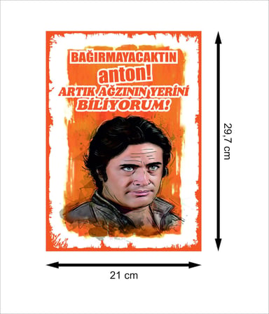 Cüneyt Arkın Retro Ahşap Poster