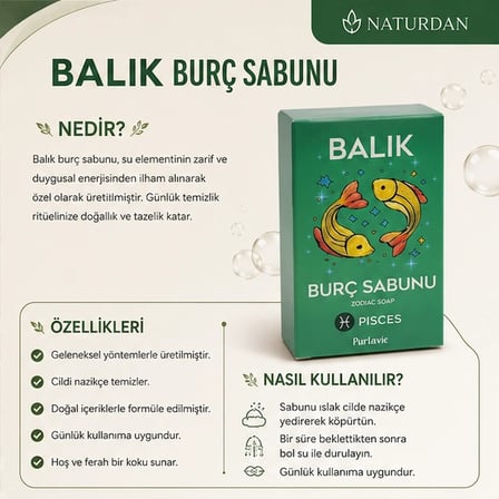 Balık Burç Sabunu Doğal El Yapımı 100g-6 adet