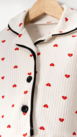 Kalpli Kız Bebek Alt Üst 2'li Pijama Takım- Siyah Beyaz | 12-18 ay