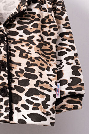 Leopar Desenli Kız Bebek Çocuk Alt Üst 2'li Pijama Takım-Çok Renkli | 3 Yaş