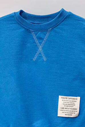 Tarz Etiketli Mevsimlik Pamuklu Bebek&Çocuk 2'li Alt Üst Takım-Mavi | 1-2 Yaş