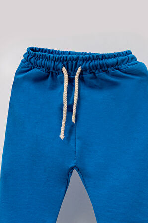 Tarz Etiketli Mevsimlik Pamuklu Bebek Çocuk 2'li Alt Üst Takım-Mavi | 2-3 Yaş