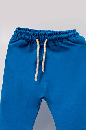 Tarz Etiketli Mevsimlik Pamuklu Bebek&Çocuk 2'li Alt Üst Takım-Mavi | 5-6 Yaş