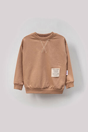 Tarz Etiketli Mevsimlik Pamuklu Bebek&Çocuk 2'li Alt Üst Takım-Bej | 1-2 Yaş