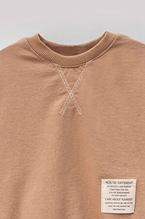 Tarz Etiketli Mevsimlik Pamuklu Bebek&Çocuk 2'li Alt Üst Takım-Bej | 1-2 Yaş