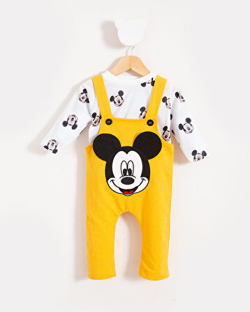 Nakışlı Baskılı 2'li Bebek Tulum-Sarı | 6-9 ay