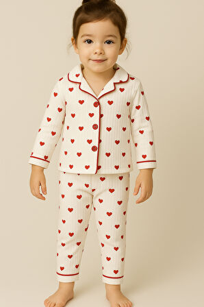 Kalpli Kız Bebek Alt Üst 2'li Pijama Takım-Çok Renkli | 3-6 ay