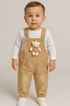 Oyuncak Görselli 2'li Bebek Slopet Takım-Bej | 2 Yaş