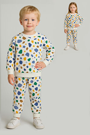 Renkli Bebek&Çocuk Pamuklu 2'li Alt Üst Takım-Çok Renkli | 1 Yaş