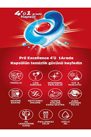 Pril Excellence Bulaşık deterjanı 3 X 22 
