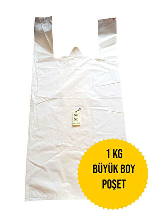 BÜYÜK BOY 1KG ATLET MARKET POŞETİ BEYAZ POŞET 30x56cm SAĞLAM