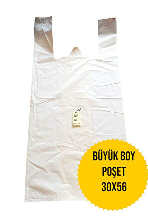 BÜYÜK BOY 1KG ATLET MARKET POŞETİ BEYAZ POŞET 30x56cm SAĞLAM