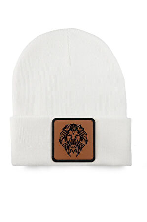  Aslan Logolu Beyaz Bere