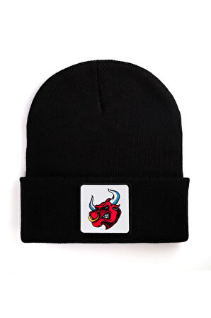  Boğa Logolu Siyah Bere