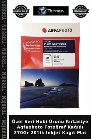 Özel Seri Hobi Ürünü Kırtasiye Agfaphoto Fotoğraf Kağıdı 270Gr 20'lik Inkjet Kağıt Mat