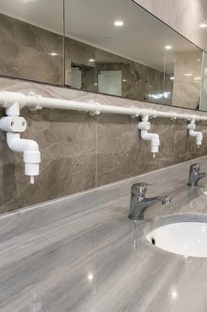 Hilal Kimya Depolu Sabunluk Sistemi | 6 Musluklu | 10 Lt Merkezi Depolu | Alttan Basmalı | Okul, Cami ve Toplu Kullanım İçin - Beyaz
