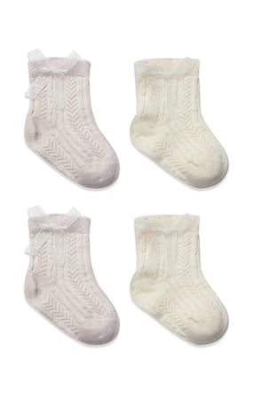 BuradaBulabilirsin Fiyonklu Penye Soket Çorap 2li 10149 Taş · Beden: 24-36 Ay · Renk: Taş BBZ