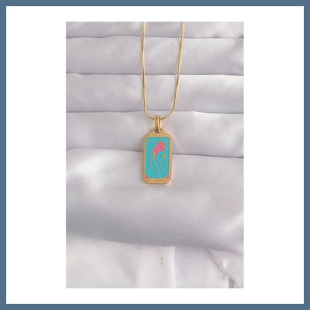 BuradaBulabilirsin 316L Çelik Gold Renk Mavi Mineli Tarot Kolye BBZ