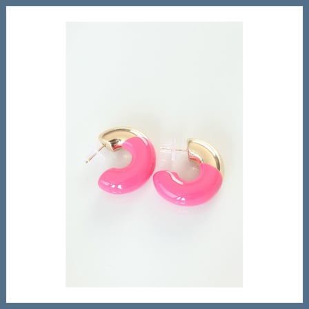 BuradaBulabilirsin CCB Pembe Gold Çift Renk Küpe BBZ