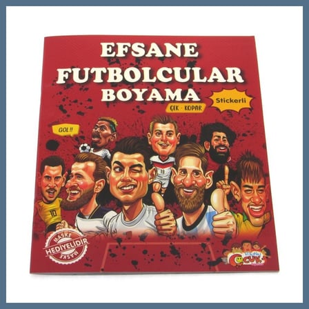 BuradaBulabilirsin Efsane Futbolcular Çıkartmalı Maskeli Boyama Kitabı BBZ