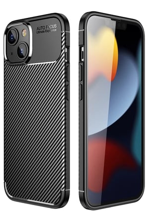 Northcity İphone 14 Plus İle Uyumlu Auto Focus Karbon Kapak Kılıf - Siyah