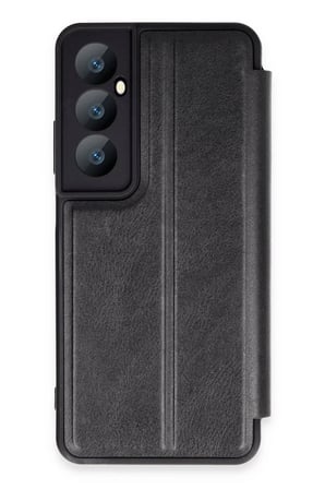 Northcity Realme C65 ile Uyumlu Flip Kılıf - Siyah Şık Koruma