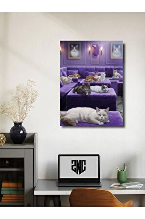 Kedi Teması, Özel Tasarım Kağıt Poster, Duvar Sanatı