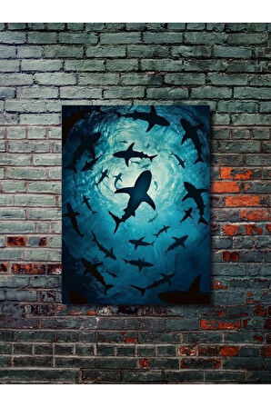 Güçlü Köpekbalığı, Hayvanlar Alemi Posteri, Özel Tasarım Kağıt Poster, Duvar Sanatı