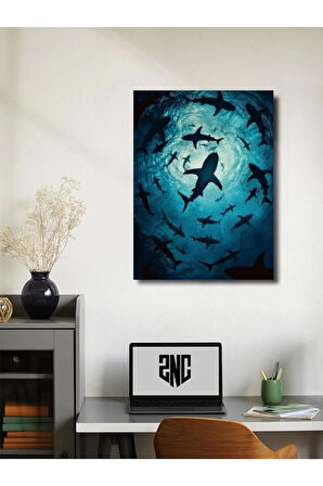 Güçlü Köpekbalığı, Hayvanlar Alemi Posteri, Özel Tasarım Kağıt Poster, Duvar Sanatı