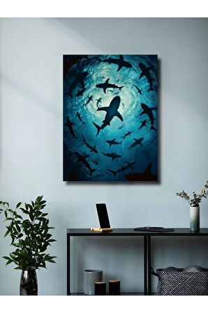 Güçlü Köpekbalığı, Hayvanlar Alemi Posteri, Özel Tasarım Kağıt Poster, Duvar Sanatı